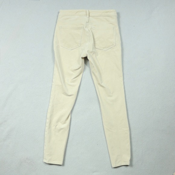 Pilcro High-Rise Skinny Corduroy Pants Cream Beige Women Size 26 Anthropologie - Picture 2 of 12